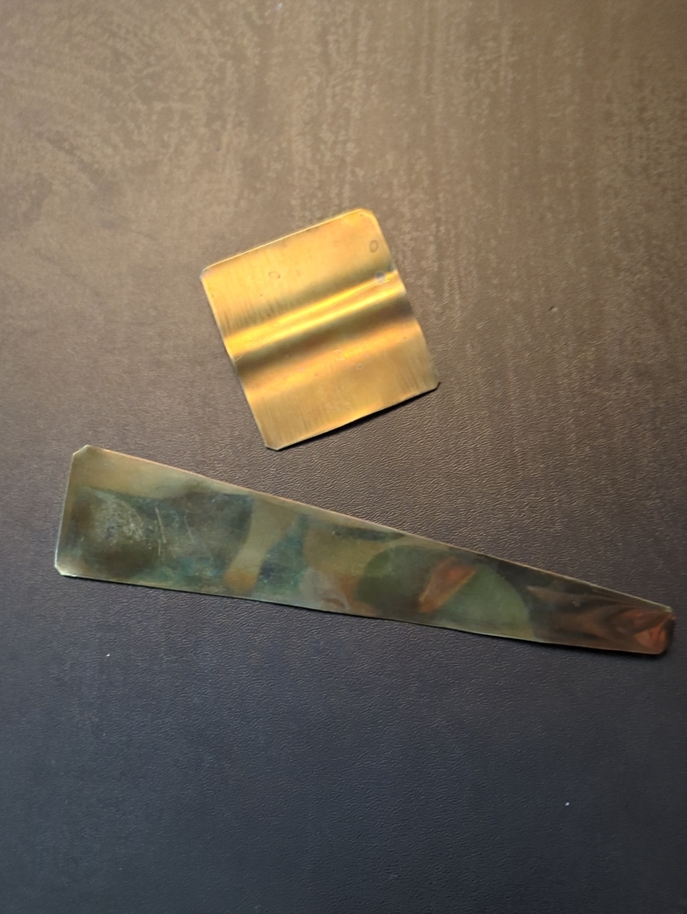 Lot of 2 Handmade Brass Brooches